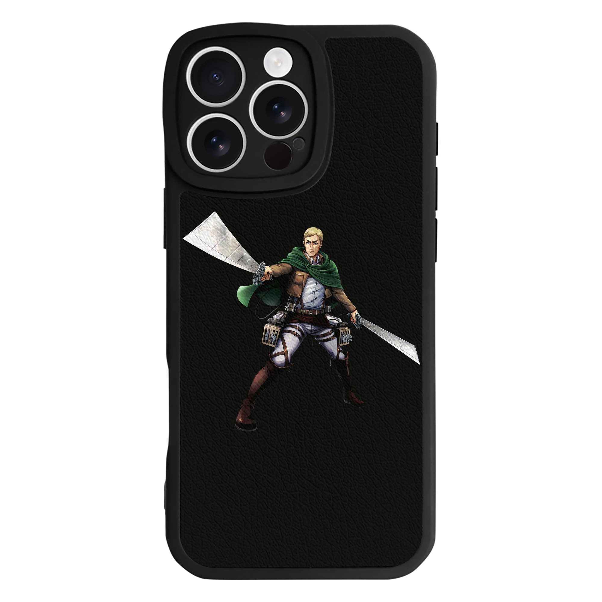 （画像用） 進撃の巨人 エルヴィン・スミス Attack on Titan Erwin Smith 【iPhone 16シリーズ対応】シリコンスマホケース（レザー調） 材質：シリコン